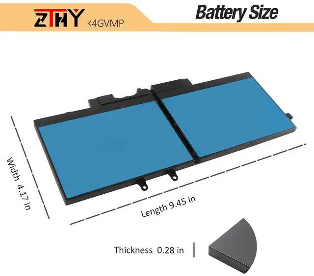 Alt view image 7 of 7 - 4GVMP 68Wh Laptop Battery Replacement for Dell Latitude 5400 5500 Precision 3540 3550 Inspiron 7590/7591/7791 2-in-1 P84F P84F001 P42E P42E001 P98G001 P80F001 RF7WM X77XY C5GV2 R8D7N 1V1XF 7.6V 4-Cell