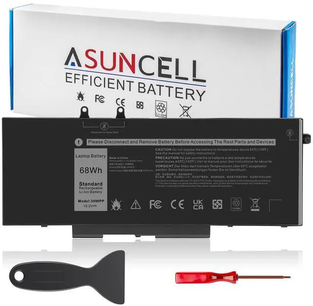 Main image of 68Wh 3HWPP Laptop Battery Replacement for Dell Latitude 5401 5410 5411 5501 5510 5511 Precision 3541 3551 Inspiron 7706 2-in-1, 17 7500/7506 2-in-1 Black 10X1J N2NLL 1VY7F 451-BCMN 15.2V