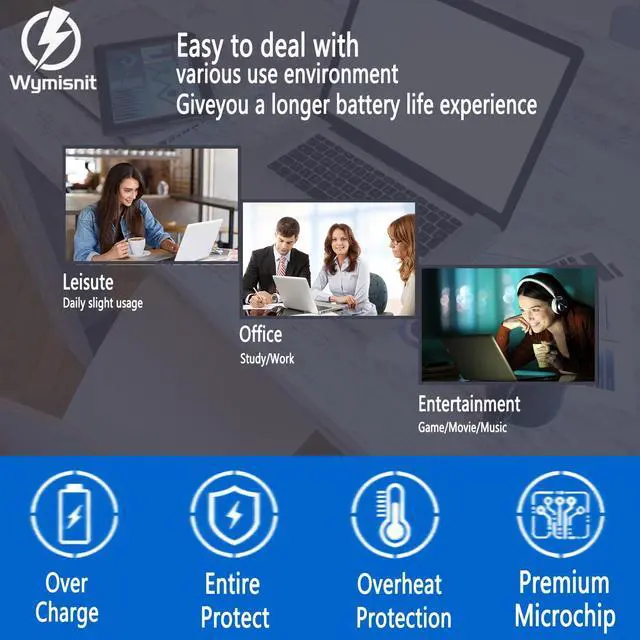 Alt view image 6 of 6 - 68Wh 3HWPP Laptop Battery Replacement for Dell Latitude 5510 5410 5501 5401 5511 5411 Precision 3541 3551 Inspiron 7706 2n1 Inspiron 17 7500 7506 2-in-1 Black Edition 03HWPP 10X1J N2NLL 1VY7F 451-BCMN