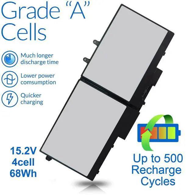 Alt view image 5 of 6 - 68Wh 3HWPP Laptop Battery Replacement for Dell Latitude 5510 5410 5501 5401 5511 5411 Precision 3541 3551 Inspiron 7706 2n1 Inspiron 17 7500 7506 2-in-1 Black Edition 03HWPP 10X1J N2NLL 1VY7F 451-BCMN