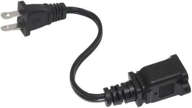 Alt view image 6 of 6 - Short Extension Cord, 2 Prong 8-Inch Small Extension Cord Outlet Saver, 18AWG Power Cord Cable for Indoor, NEMA 5-15P to NEMA 5-15R, 2 Pack, Black