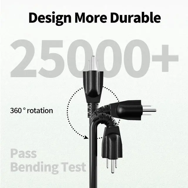 Alt view image 4 of 7 - Short Extension Cord 1 Foot Black 5 Pack, 16/3 Gauge Indoor Power Extension Cable, 13A 125V 1625W 16AWG, 3 Prong Outlet Saver NEMA 5-15P to NEMA 5-15R, ETL Listed POWGRN