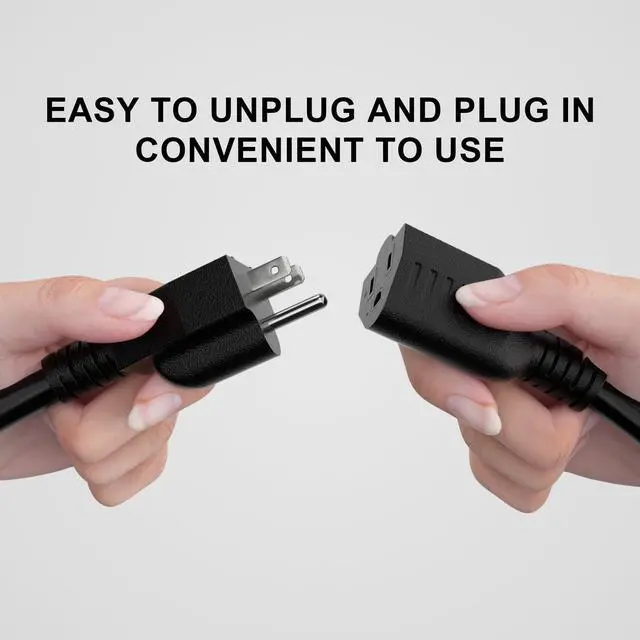 Alt view image 5 of 7 - Short Extension Cord 1 Foot Black 5 Pack, 16/3 Gauge Indoor Power Extension Cable, 13A 125V 1625W 16AWG, 3 Prong Outlet Saver NEMA 5-15P to NEMA 5-15R, ETL Listed POWGRN