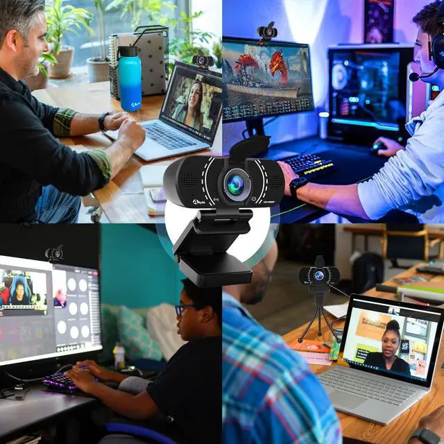 Alt view image 6 of 7 - Webcam with Microphone, 1080P Webcams with Tripod/Privacy Cover/Wide Angle 110°, USB Web Camera for Laptop Desktop Computer PC Mac Video Calling/Streaming/Zoom Conference