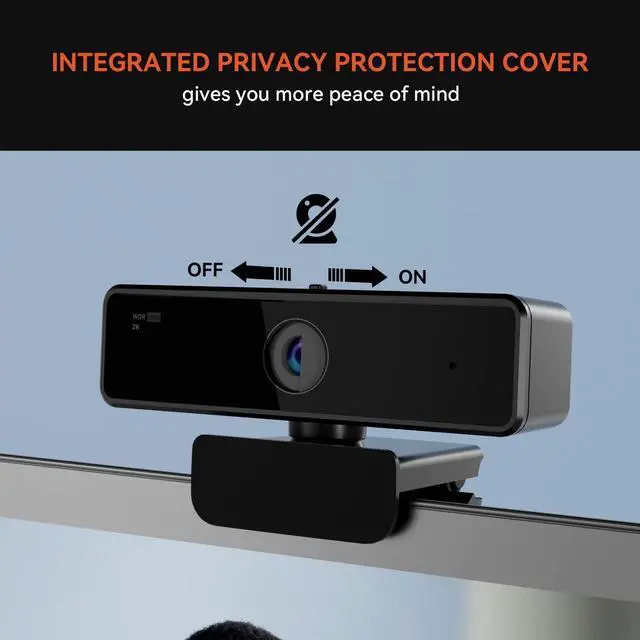 Alt view image 5 of 7 - V11 2K Webcam for PC, 1080P 60FPS USB Web Camera with Microphone, 1440P@30fps, 90° Wide-Angle, Privacy Cover, Plug&Play for Mac/Laptop/Desktop/Computer, for Zoom/Teams/Google Meet