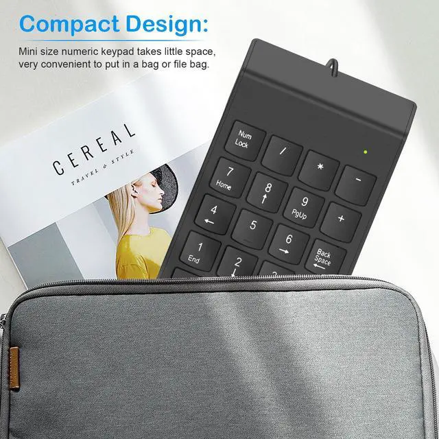 Alt view image 5 of 7 - USB Numeric Keypad Numpad Portable Slim Mini 10 Key Number Pad Keyboard for Laptop Desktop Computer PC, Compatible with ChromeBook Surface Notebook, Tax Accountant Calculate Office Travel & Home