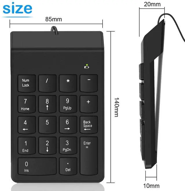 Alt view image 6 of 7 - USB Numeric Keypad Numpad Portable Slim Mini 10 Key Number Pad Keyboard for Laptop Desktop Computer PC, Compatible with ChromeBook Surface Notebook, Tax Accountant Calculate Office Travel & Home