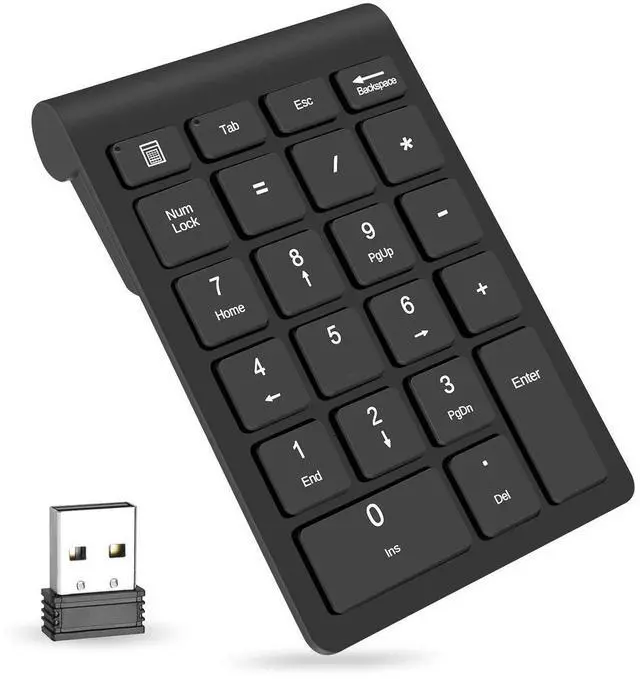 Main image of Wireless Number Pads, Numeric Keypad Numpad 22 Keys Portable 2.4 GHz Financial Accounting Number Keyboard Extensions 10 Key for Laptop, PC, Desktop, Surface Pro, Notebook
