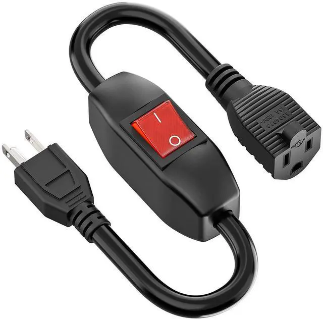 Alt view image 7 of 7 - Inline On/Off Switch Extension Cord, 3-Prong Household Switchable Power Cord, Heavy Duty 23A 125V,16A 250V Double Break Switch Extension Cord, 40CM Cord,40CM