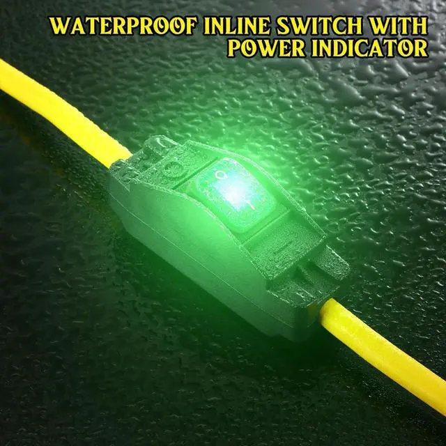 Alt view image 3 of 7 - 1.5FT SJTW 12AWG Outdoor Waterproof Extension in-Line On/Off Switch Cord Compatible with NEMA 5-15P to 5-15R/5-20R/6-15R/6-20R, IP57 Waterproof, 20A 125V 4-in-1 T-Blade Female, ETL Listed