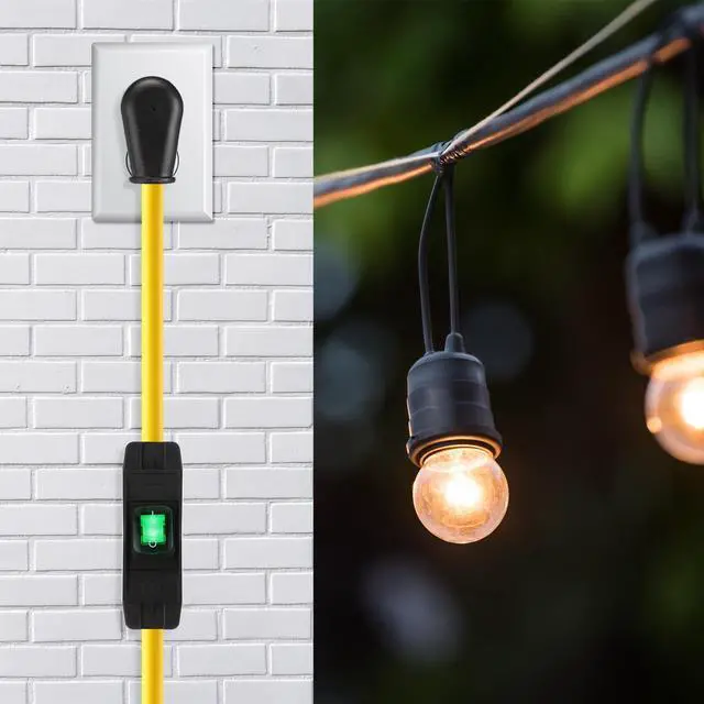 Alt view image 5 of 7 - 1.5FT SJTW 12AWG Outdoor Waterproof Extension in-Line On/Off Switch Cord Compatible with NEMA 5-15P to 5-15R/5-20R/6-15R/6-20R, IP57 Waterproof, 20A 125V 4-in-1 T-Blade Female, ETL Listed