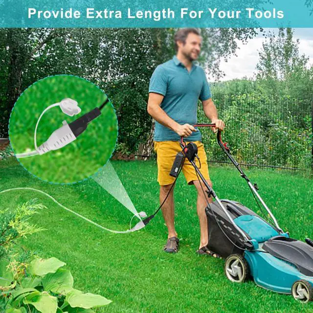 Alt view image 7 of 7 - 15FT White Outdoor Extension Cord - 16AWG 90-Degree Flat Plug 3 Prong SJTW Extension Cord for Christmas Light, Single Weatherproof Flexible Yard Power Cord 125V 13A 1625W