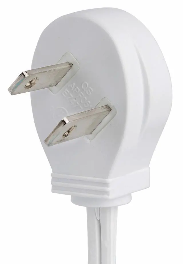 Alt view image 5 of 7 - Cable 15 Foot Flat Plug Extension CordWire, Multi Outlet - Angled Plug Extension Cord with Safety Cover - White