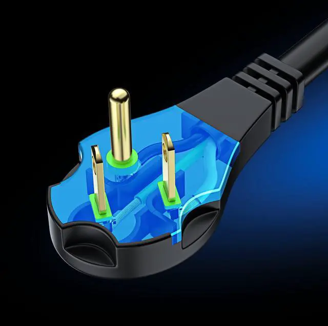 Alt view image 3 of 7 - Flat Plug Extension Cord 25 ft with Slim Space-Saving Plug Design, Low Profile Extension Cord 16AWG (Black)