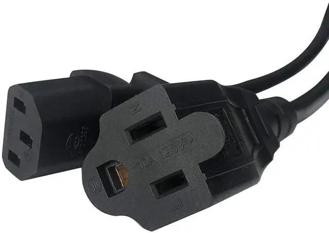 Alt view image 4 of 7 - C14 to C13+NEMA 5-15R Y Splitter Power Plug Cord,Single C14 Male to C13+Nema 5-15R Female Splitter Adapter Cable Cord,30cm