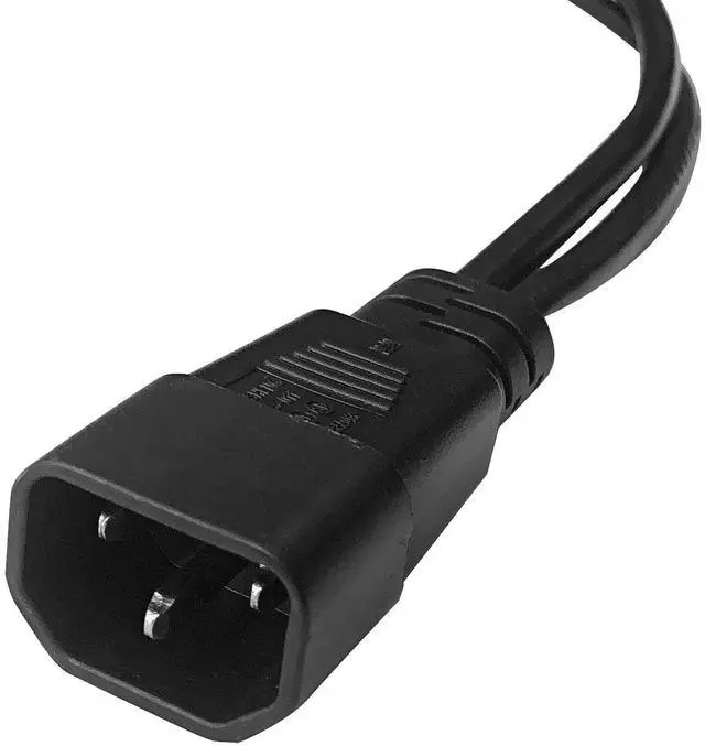 Alt view image 7 of 7 - C14 to C13+NEMA 5-15R Y Splitter Power Plug Cord,Single C14 Male to C13+Nema 5-15R Female Splitter Adapter Cable Cord,30cm