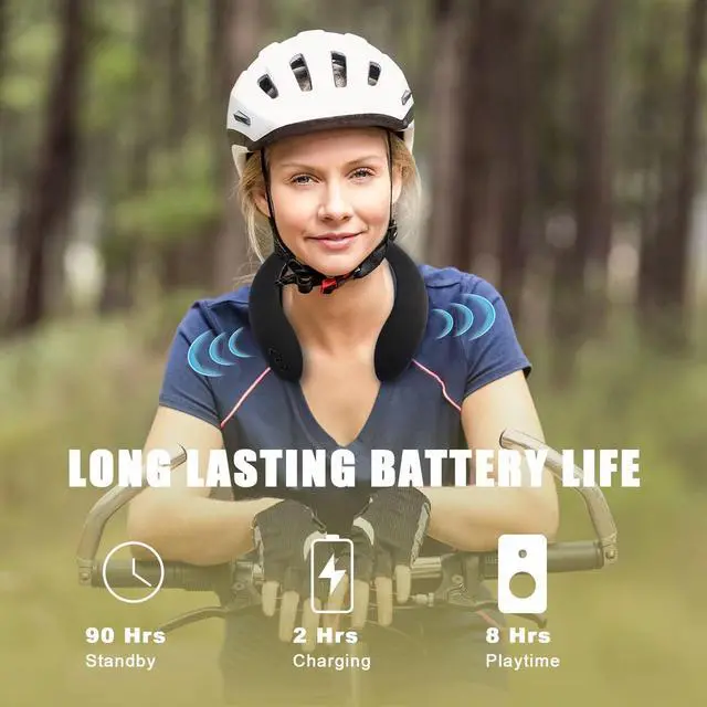 Alt view image 4 of 7 - Neckband Speaker, Wireless Wearable Speaker True 3D Stereo HiFi Sound, Portable Personal Body Speakers with 24H Playtime, for Home, Office, and Outdoors