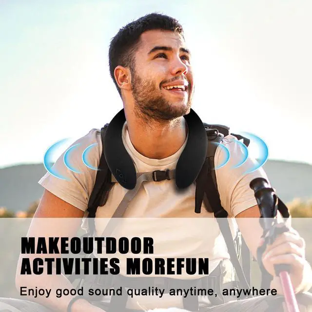 Alt view image 6 of 7 - Neckband Speaker, Wireless Wearable Speaker True 3D Stereo HiFi Sound, Portable Personal Body Speakers with 24H Playtime, for Home, Office, and Outdoors