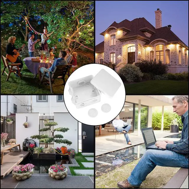 Alt view image 7 of 7 - 4 Pcs Junction Boxes IP65/IP55 Waterproof, White ABS Plastic Dustproof Electrical Project Enclosure Boxes, Universal Outdoor Electrical Boxes Cable Connectors for Electronics Cables, 2 Sizes