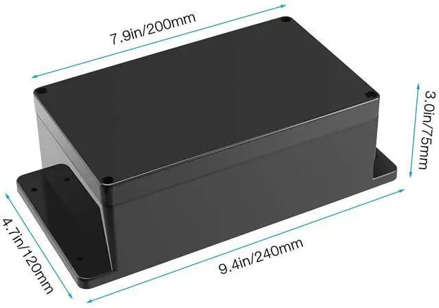 Alt view image 2 of 7 - IP65 Plastic Project Box ABS Waterproof Electronic Enclosure Junction Box with Fixed Ear 7.8" x 4.7" x 3"