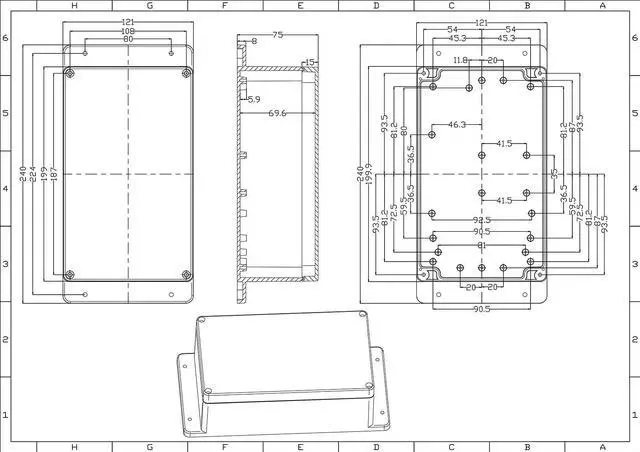 Alt view image 7 of 7 - IP65 Plastic Project Box ABS Waterproof Electronic Enclosure Junction Box with Fixed Ear 7.8" x 4.7" x 3"