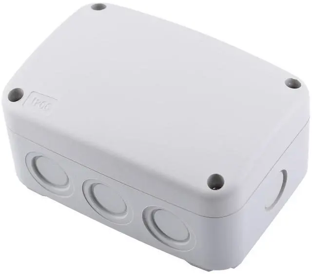 Main image of Junction Box, Project Box IP66 Waterproof Outdoor Box ABS Plastic Electrical Boxes Electronic Enclosure White,4.9 x 3.3 x 2.3 inch (125x86x62mm)