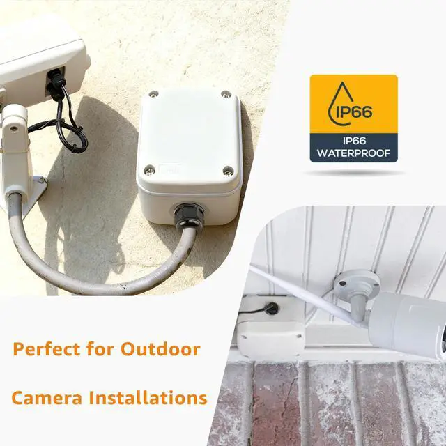 Alt view image 2 of 7 - Junction Box, Project Box IP66 Waterproof Outdoor Box ABS Plastic Electrical Boxes Electronic Enclosure White,4.9 x 3.3 x 2.3 inch (125x86x62mm)