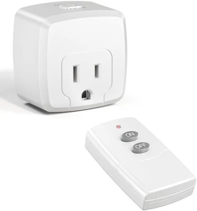 Main image of Remote Control Outlet Plug Remote Light Switch Remote Outlet Switch Wireless On Off Switch Plug for Chritmas Light and Household Appliances, 15A/1875W(1 Outlet + 1Remote)