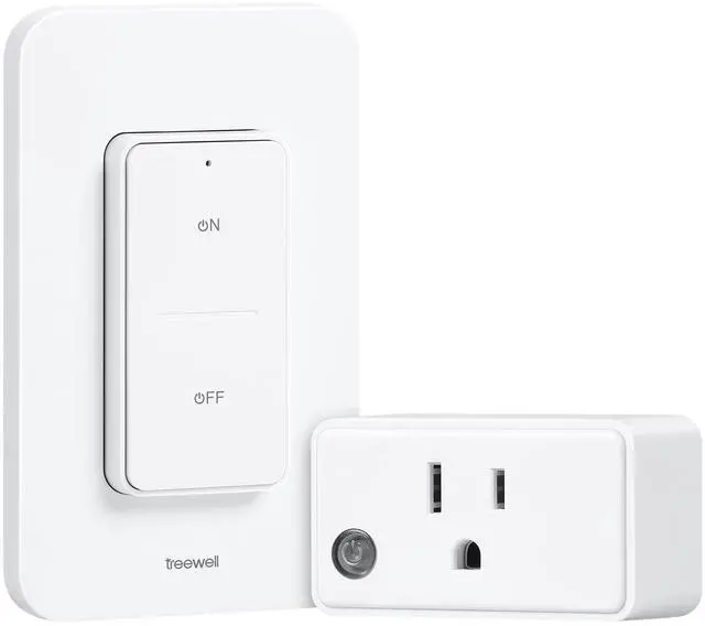 Main image of Remote Control Outlet Wireless Wall Switch, 200FT Long Range RF Remote Light Switch, Mini Electrical Outlet Plug, 15A/1875W High-Power for Lamps, Lights, Household Appliances, ETL Listed