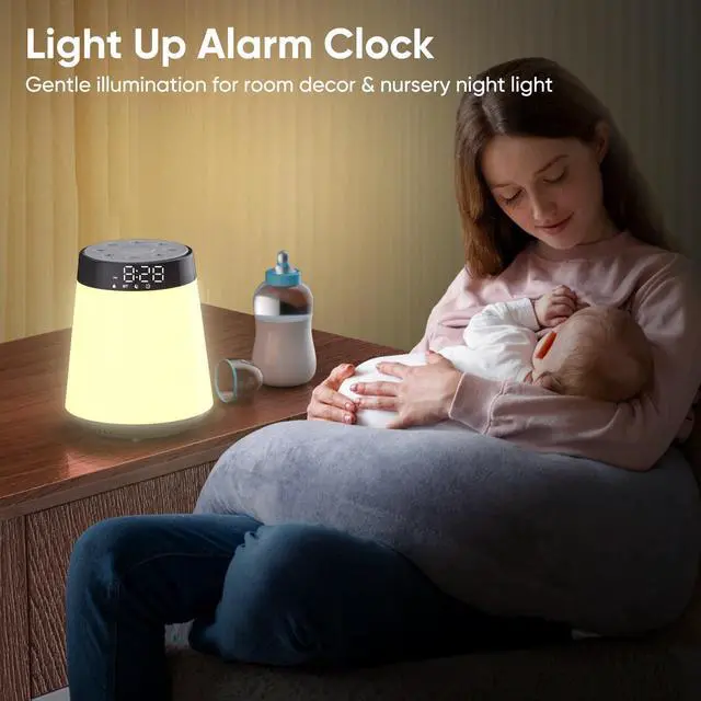 Alt view image 6 of 7 - Sunrise Alarm Clock with Wake Up Light & White Noise Machine - 21 Soothing Sounds, 12 Color Dimmable Night Lights, Bluetooth Speaker, Digital Clock for Heavy Sleepers Adults/Kids