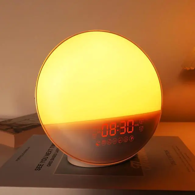 Main image of Sunrise Alarm Clock for Heavy Sleepers, Wake Up Light with Sunrise/Sunset Simulation, Dual Alarms & Natural Sounds, Snooze & Sleep Aid, FM Radio, 7 Colors Night Light for Bedroom, Ideal for Gift