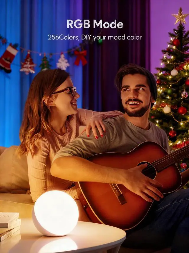 Alt view image 2 of 7 - Touch Lamp, Multicolor Night Light for Kids, Small LED Table Lamp for Bedroom, Dimmable Bedside Lamp with Warm & White Light