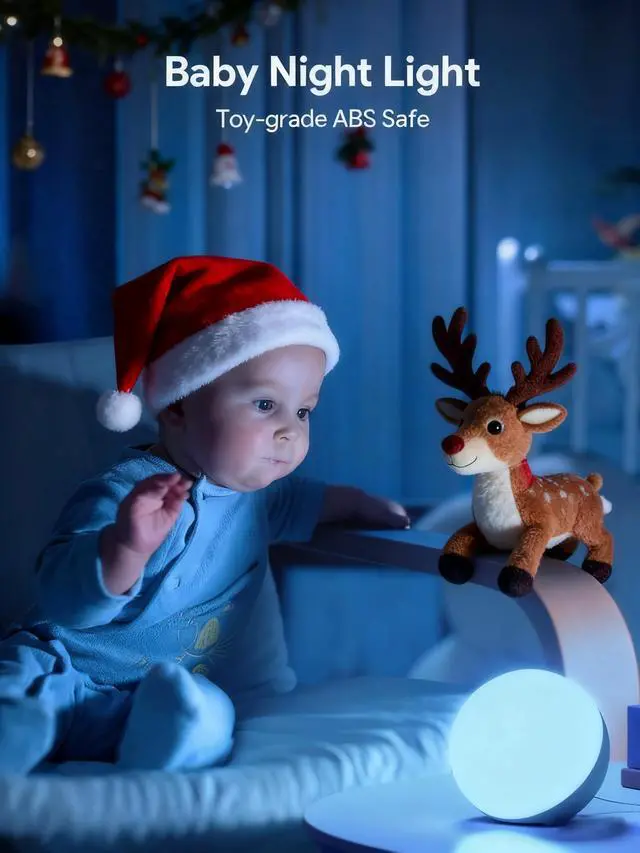 Alt view image 6 of 7 - Touch Lamp, Multicolor Night Light for Kids, Small LED Table Lamp for Bedroom, Dimmable Bedside Lamp with Warm & White Light