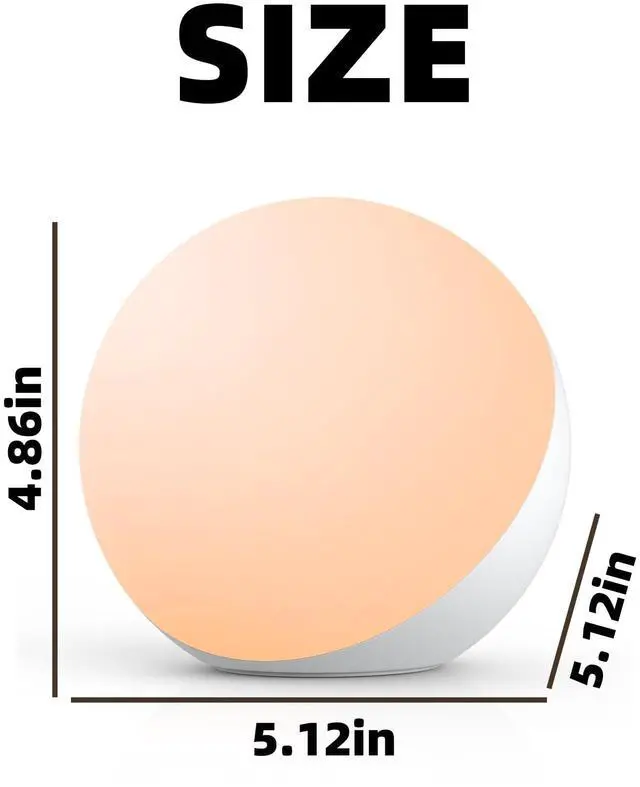 Alt view image 7 of 7 - Touch Lamp, Multicolor Night Light for Kids, Small LED Table Lamp for Bedroom, Dimmable Bedside Lamp with Warm & White Light