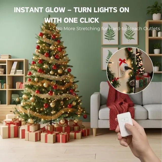 Alt view image 2 of 7 - 656ft Wireless Wall-Switch: Remote Control Outlet 3 Pack Lights & Small Appliances No Wiring 1 Remote for 3 Plugs