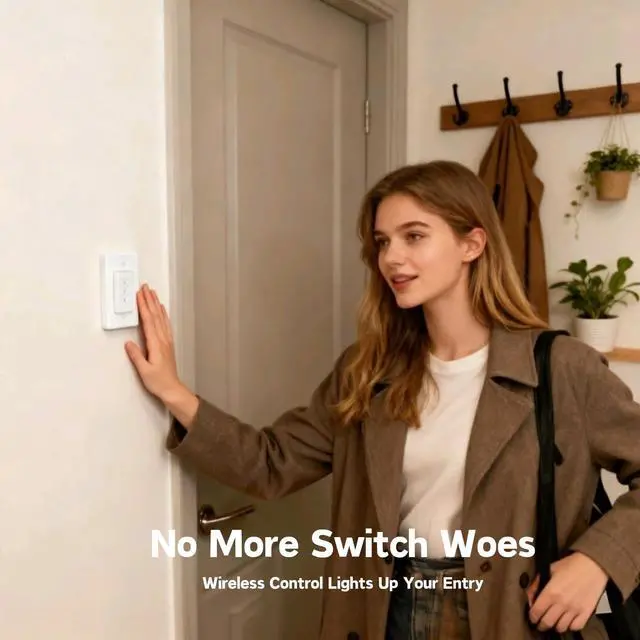 Alt view image 7 of 7 - 656ft Wireless Wall-Switch: Remote Control Outlet 3 Pack Lights & Small Appliances No Wiring 1 Remote for 3 Plugs