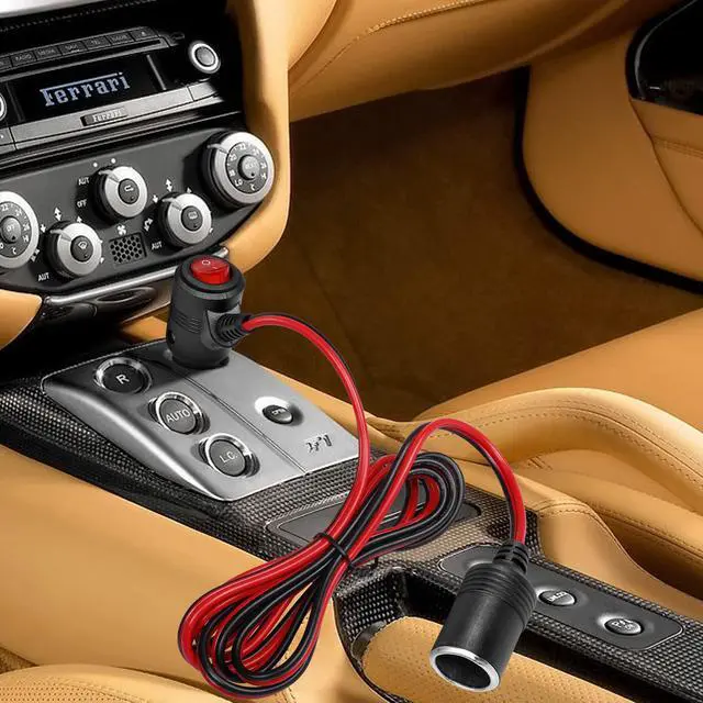 Alt view image 5 of 7 - 12V 24V Car Cigarette Lighter Plug to Socket Power Cable with On Off Switch,Car Cigarette Lighter Male to Female Outlet Extension Cord with 15A Fuse(2M/6.6FT)