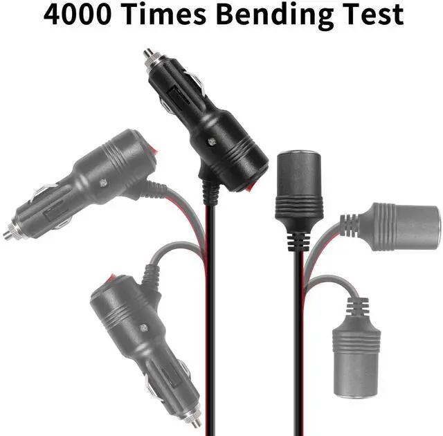 Alt view image 4 of 7 - 12V 24V Car Cigarette Lighter Plug to Socket Power Cable with On Off Switch,Car Cigarette Lighter Male to Female Outlet Extension Cord with 15A Fuse(2M/6.6FT)