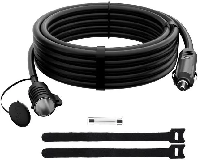 Main image of 12V/24V Car Cigarette Lighter Extension Cord 15 FT,16AWG Heavy Duty Extension Wire with 15A Spare Fuse,Auto DC Power Plug Connector for Car Inverter/Air Pump/car Refrigerator,Male to Female Socket