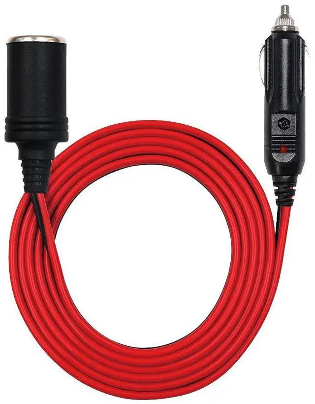 Alt view image 6 of 7 - Cigarette Lighter Extension Cord Plug 13FT - 14AWG Car Charger Cable 12-24v Male Plug to Female Socket 15A Power Adapter with LED Lights for Air Compressor Tire Pump Cooler Fridge
