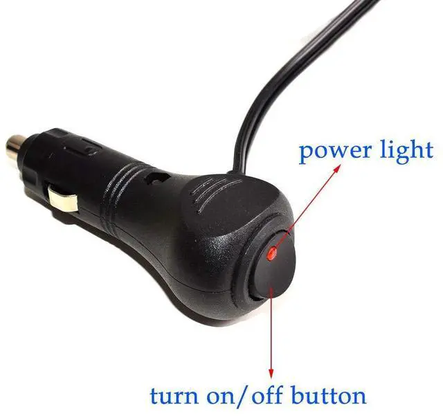 Alt view image 3 of 7 - Car Cigarette Lighter Extension Cable Plug Male to Female Socket with On Off Switch & Indicator Light with 10A Fuse 18AWG Cord 3M 9.8FT (Black) 12V 24V