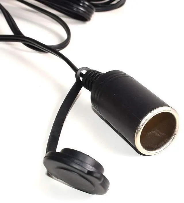 Alt view image 4 of 7 - Car Cigarette Lighter Extension Cable Plug Male to Female Socket with On Off Switch & Indicator Light with 10A Fuse 18AWG Cord 3M 9.8FT (Black) 12V 24V