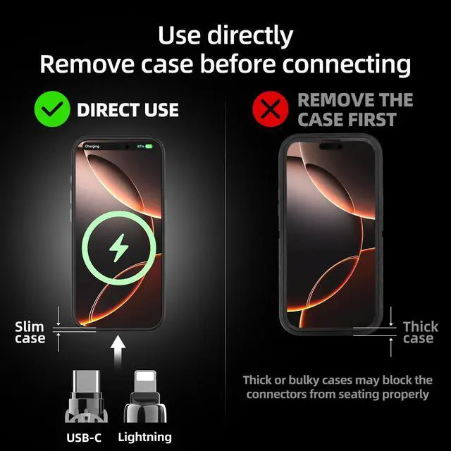 Alt view image 7 of 7 - 4-in-1 Universal USB Charging Cable with Carrying Case 240W Max Fast Charger Cord, USB-A, Dual USB-C & Lighting, for iPhone 14/15/16/17 Series, iPad & MacBook and More (Pink, 6.6Ft)