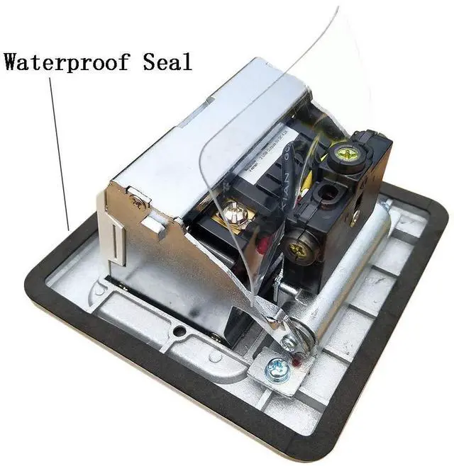 Alt view image 4 of 7 - Pop Up Floor Electrical Outlet Kitchen Countertop Waterproof Sockets Pop Out Receptacle Stainless Steel Box Silver Cover with USB Chargers