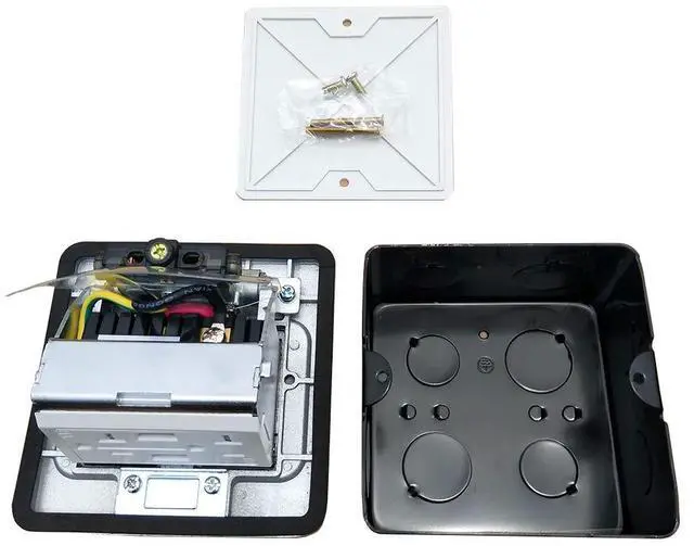 Alt view image 5 of 7 - Pop Up Floor Electrical Outlet Kitchen Countertop Waterproof Sockets Pop Out Receptacle Stainless Steel Box Silver Cover with USB Chargers