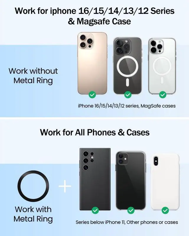 Alt view image 7 of 7 - Car Phone Holder for Toyota RAV4 2025 2019-2024 7/8-Inch Screen, Cell Phone Mount Compatible with MagSafe