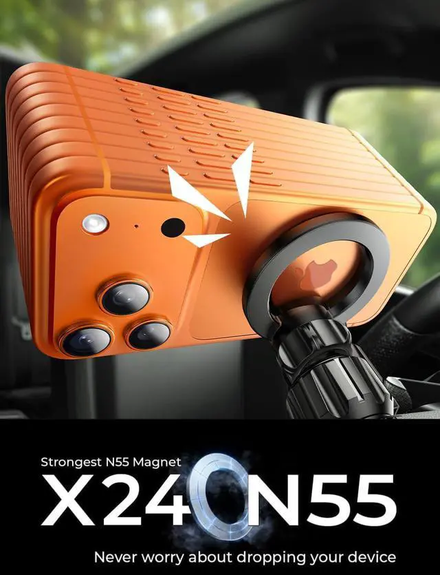 Alt view image 6 of 6 - Car Phone Holder for 2019-2025 Toyota RAV4 Accessories, 360° Rotation, Compatible with MagSafe 25 Pieces of N52 Super Strong Magnets(for 7/8-inch Screen only)