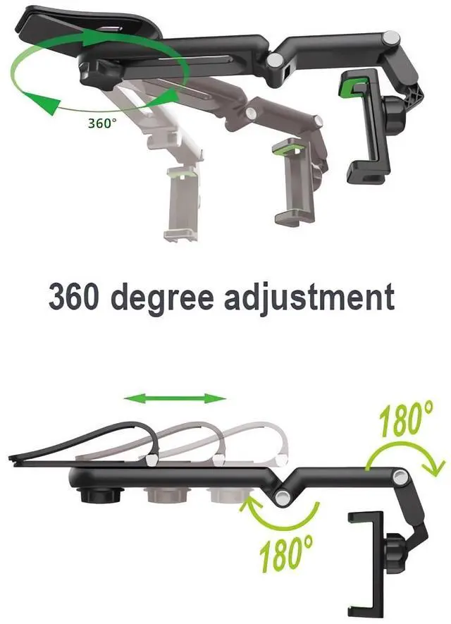 Alt view image 4 of 7 - Rotatable and Retractable Car Phone Holder - 1080 Multifunction Sun Visor Universal 360 Rotating Cell Phone Holder Mobile Mount for Vehicle Rear View Mirror