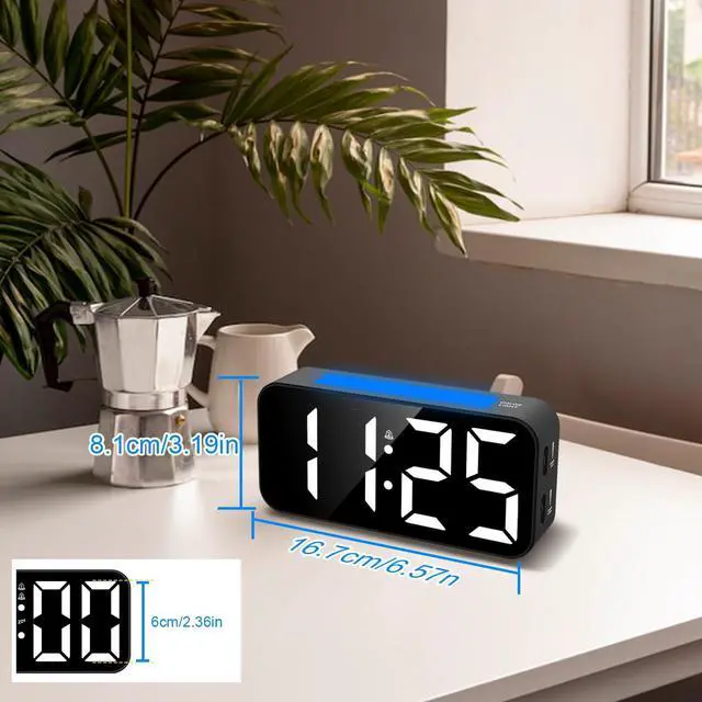 Alt view image 6 of 7 - Loud Alarm Clocks for Bedrooms Heavy Sleepers, Digital Clock with Night Light, Large Display, Dual Alarm, Snooze, Dimmable Bedside Alarm Clock for Kids Teens Boys Girls