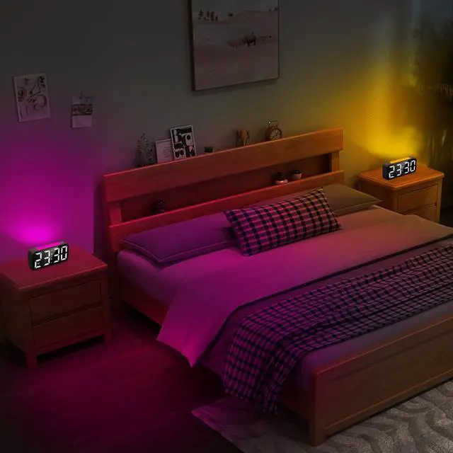 Alt view image 7 of 7 - Loud Alarm Clocks for Bedrooms Heavy Sleepers, Digital Clock with Night Light, Large Display, Dual Alarm, Snooze, Dimmable Bedside Alarm Clock for Kids Teens Boys Girls